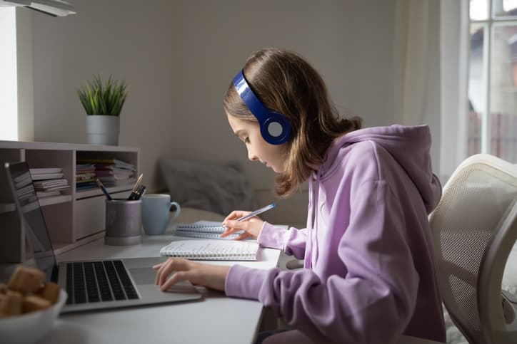 Girl on a computer