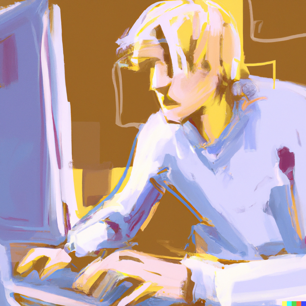 student on a computer